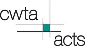 RABC-CCCR - Logo featuring the letters "cwta" in lowercase on the top left and "acts" on the bottom right, with a central teal square intersected by thin black lines.