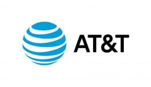 RABC-CCCR - AT&T logo featuring a blue and white globe with horizontal stripes next to the text "AT&T" in bold black letters on a white background.